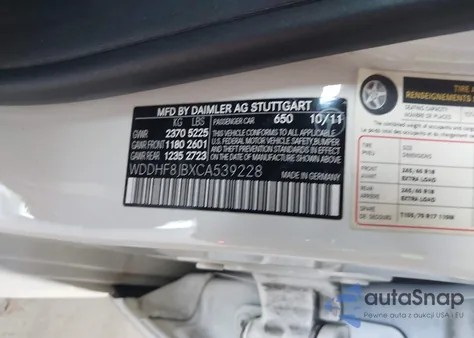 2012 Mercedes-Benz E 350 4Matic from USA, damaged, VIN WDDHF8JBXCA539228